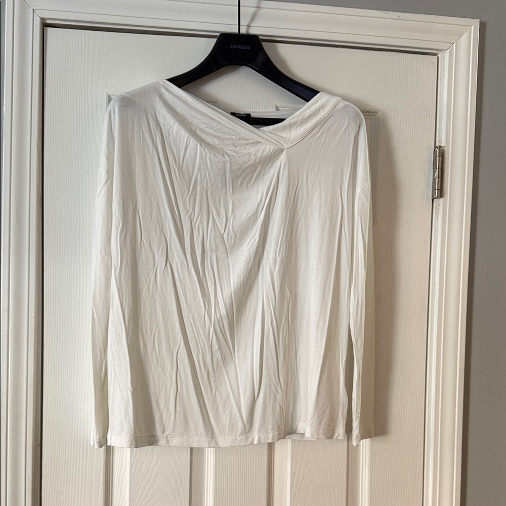 Express White Long Sleeve Women's Top
